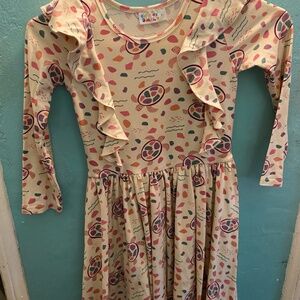 Dot Dot Smile long sleeve ruffle dress size 7